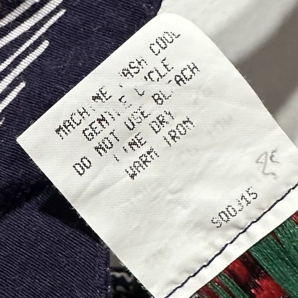 Lang Originals Vintage Navy White Midi Dress Drop Waist Cross Back Size 12 - Picture 12 of 12